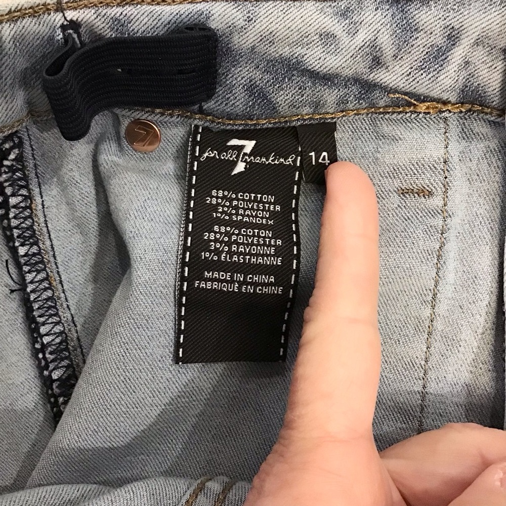 7 For All Mankind 14 Girls Original Bootcut Cargo Jeans Stretch 2024 Light Wash - Picture 6 of 8
